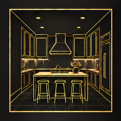 Kitchens — line-art room concept